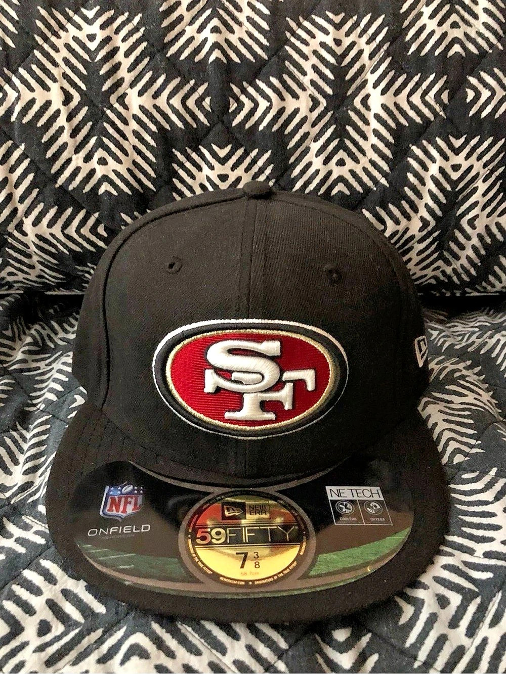 New Era 59FIFTY San Francisco 49ers Black & Red Fitted Hat Size 7 3/8